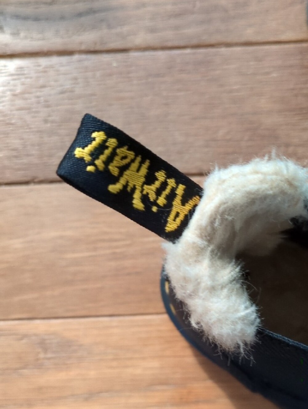Dr. Martens Black Leather Chelsea Booties with Cream Fur Lining - Picture 2 of 7